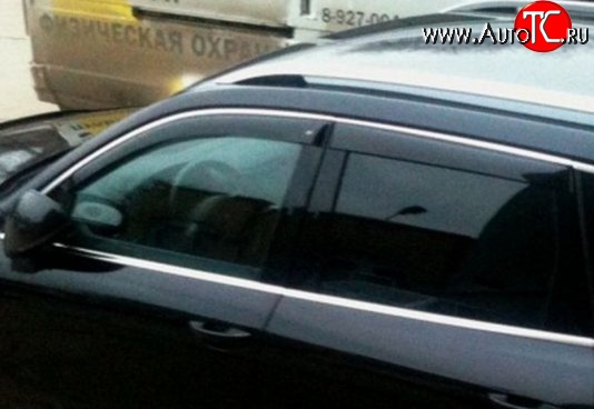 999 р. Комплект дефлекторов окон (ветровиков) 4 шт. Russtal Volkswagen Touareg NF дорестайлинг (2010-2014)  с доставкой в г. Майкоп