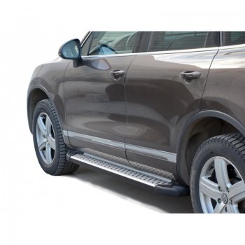 Порожки для ног Бумер (алюминий) Volkswagen Touareg  NF (2010-2018) дорестайлинг, рестайлинг