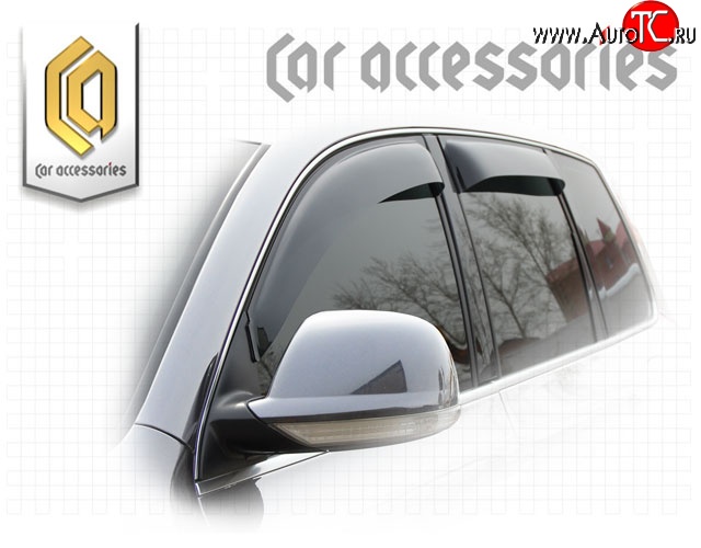 2 199 р. Комплект дефлекторов окон CA Plastic Volkswagen Touareg 1 GP рестайлинг (2006-2010) (Classic полупрозрачный, Без хром.молдинга)  с доставкой в г. Майкоп