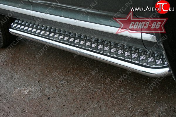 16 739 р. Защита порогов с листом Souz-96 (d60). Volkswagen Touareg GP рестайлинг (2006-2010)  с доставкой в г. Майкоп