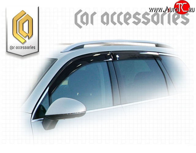 2 079 р. Комплект дефлекторов окон CA Plastic Volkswagen Touareg NF дорестайлинг (2010-2014) (Classic полупрозрачный, Без хром.молдинга)  с доставкой в г. Майкоп