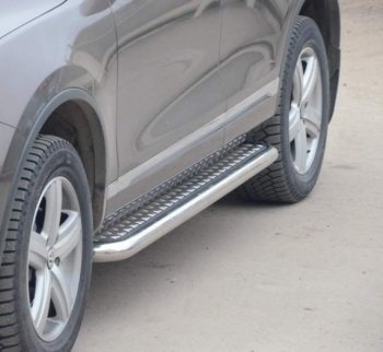 Защита порогов ТехноСфера (Техно Сфера) Volkswagen Touareg  NF (2010-2018) дорестайлинг, рестайлинг