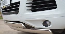 16 849 р. Защита переднего бампера (2 трубыØ75х42 мм, нержавейка) Russtal Volkswagen Touareg NF дорестайлинг (2010-2014)  с доставкой в г. Майкоп. Увеличить фотографию 3