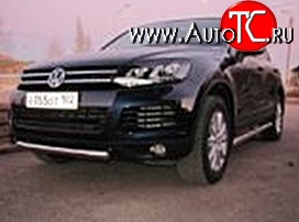 6 999 р. Одинарная защита переднего бампера d76 мм Металл Дизайн  Volkswagen Touareg  NF (2010-2014) дорестайлинг (полированная нержавейка)  с доставкой в г. Майкоп