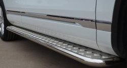 24 649 р. Широкая защита порогов SLITKOFF Volkswagen Touareg NF дорестайлинг (2010-2014)  с доставкой в г. Майкоп. Увеличить фотографию 3