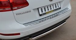 15 249 р. Одинарная защита заднего бампера из трубы диаметром 63 мм SLITKOFF Volkswagen Touareg NF дорестайлинг (2010-2014)  с доставкой в г. Майкоп. Увеличить фотографию 2