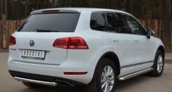 15 249 р. Одинарная защита заднего бампера из трубы диаметром 63 мм SLITKOFF Volkswagen Touareg NF дорестайлинг (2010-2014)  с доставкой в г. Майкоп. Увеличить фотографию 4