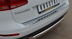 15 549 р. Одинарная защита заднего бампера из трубы диаметром 76 мм SLITKOFF Volkswagen Touareg NF дорестайлинг (2010-2014)  с доставкой в г. Майкоп. Увеличить фотографию 2