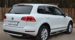 15 549 р. Одинарная защита заднего бампера из трубы диаметром 76 мм SLITKOFF Volkswagen Touareg NF дорестайлинг (2010-2014)  с доставкой в г. Майкоп. Увеличить фотографию 4