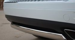 11 599 р. Защита заднего бампера (Ø75x42 мм, нержавейка) Russtal Volkswagen Touareg NF дорестайлинг (2010-2014)  с доставкой в г. Майкоп. Увеличить фотографию 3
