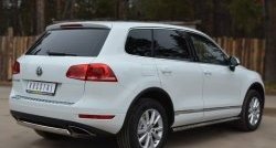 11 599 р. Защита заднего бампера (Ø75x42 мм, нержавейка) Russtal Volkswagen Touareg NF дорестайлинг (2010-2014)  с доставкой в г. Майкоп. Увеличить фотографию 4