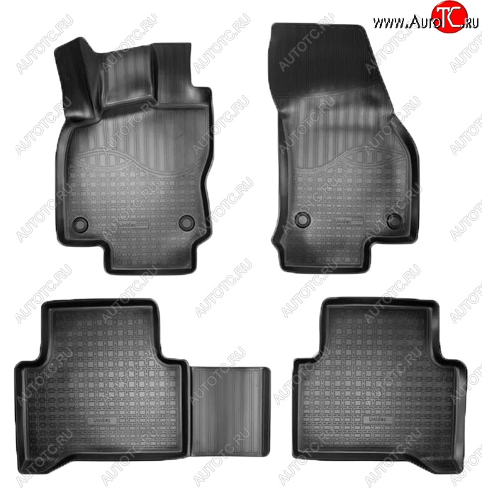 2 369 р. Коврики салонные Noplast (3D) Volkswagen Touran 2T дорестайлинг минивэн (2015-2025) (Черные)  с доставкой в г. Майкоп