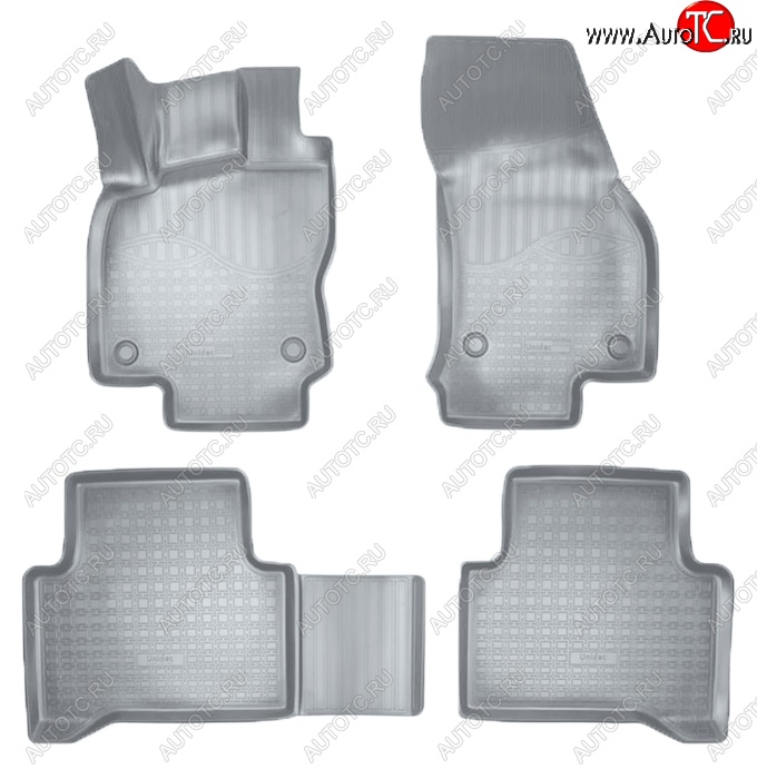 3 069 р. Коврики салонные Noplast (3D)  Volkswagen Touran  2T (2015-2025) дорестайлинг минивэн (Серые)  с доставкой в г. Майкоп