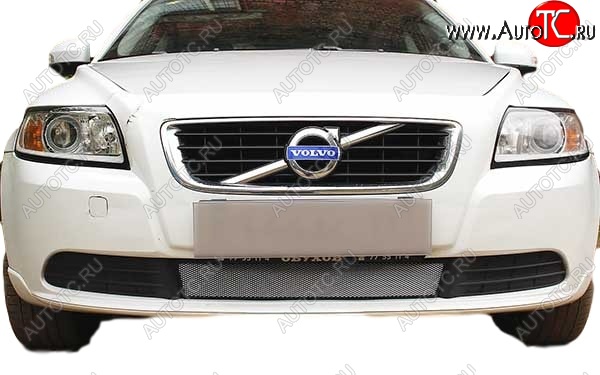 1 469 р. Защитная сетка радиатора Russtal Volvo S40 MS седан дорестайлинг (2004-2007) (Чёрная)  с доставкой в г. Майкоп