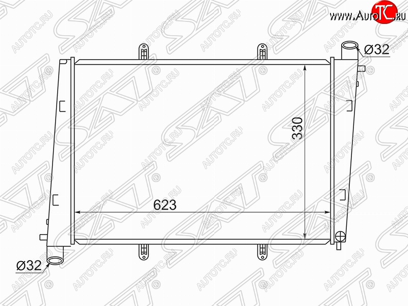 11 299 р. Радиатор двигателя (пластинчатый, 1.9/2.0T, МКПП/АКПП) SAT (26 мм) Volvo S40 VS седан дорестайлинг (1996-2000)  с доставкой в г. Майкоп