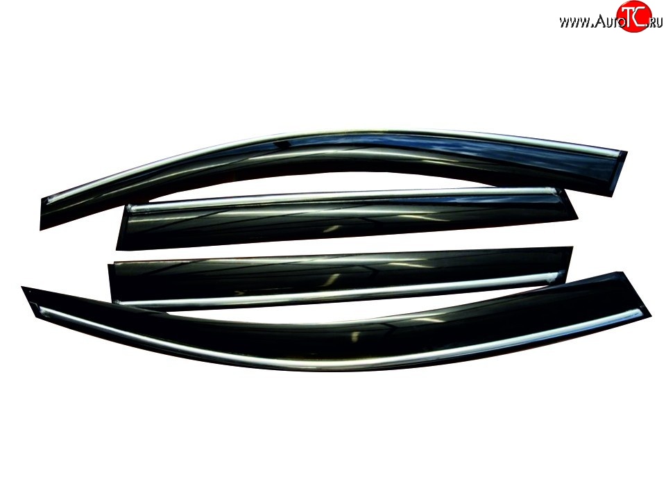 2 199 р. Комплект дефлекторов окон SkyLine (хром молдинг) Volvo S60 FS седан дорестайлинг (2010-2013)  с доставкой в г. Майкоп