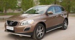 14 399 р. Защита порогов из круглой трубы диаметром 42 мм SLITKOFF  Volvo XC60 (2008-2013)  дорестайлинг  с доставкой в г. Майкоп. Увеличить фотографию 2