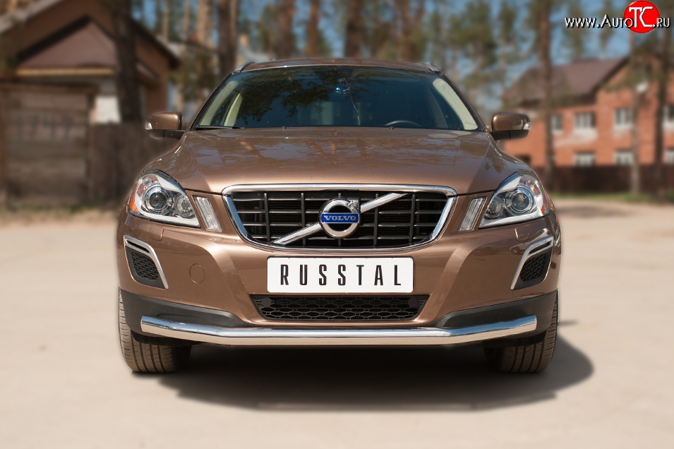 16 499 р. Одинарная защита переднего бампера диаметром 63 мм SLITKOFF Volvo XC60  дорестайлинг (2008-2013)  с доставкой в г. Майкоп
