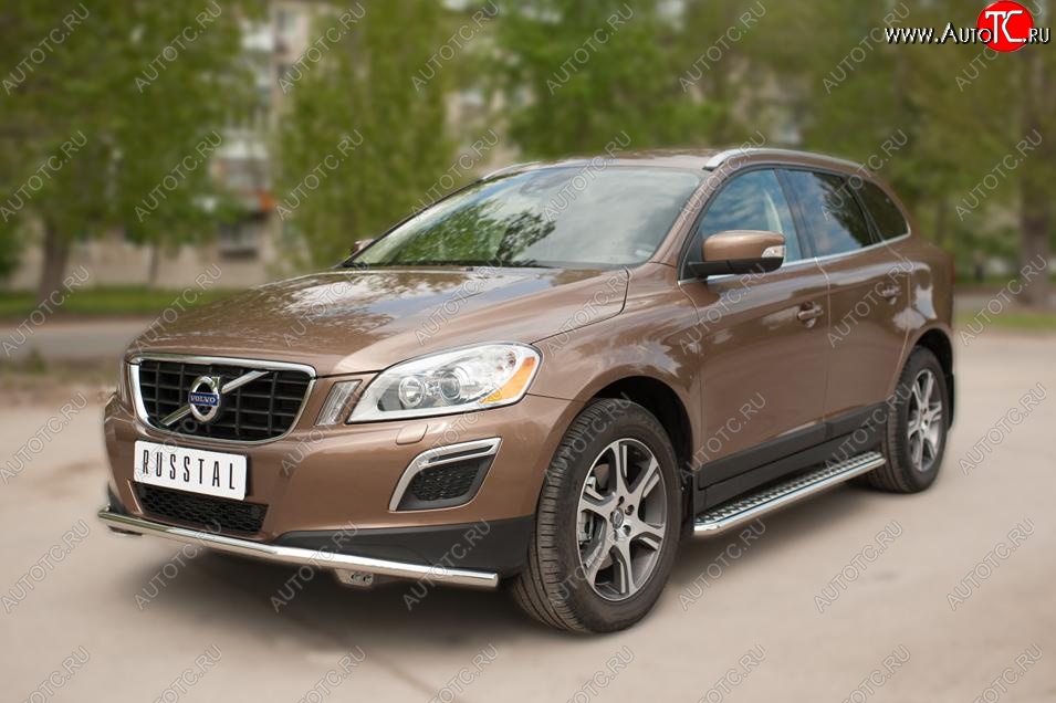 22 999 р. Широкая защита порогов с трубой d42 мм SLITKOFF v2  Volvo XC60 (2008-2017)  дорестайлинг,  рестайлинг  с доставкой в г. Майкоп
