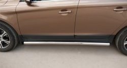 70 999 р. Защита порогов из круглой трубы диаметром 63 мм Russtal Volvo XC60  дорестайлинг (2008-2013) (Защита порогов с со скосами на торцах (вариант 1))  с доставкой в г. Майкоп. Увеличить фотографию 10