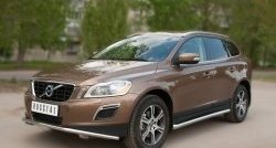 70 999 р. Защита порогов из круглой трубы диаметром 63 мм Russtal Volvo XC60  дорестайлинг (2008-2013) (Защита порогов с со скосами на торцах (вариант 1))  с доставкой в г. Майкоп. Увеличить фотографию 2