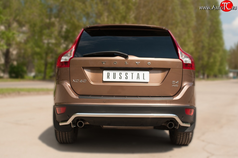 15 249 р. Защита заднего бампера из фигурной трубы диаметром 42 мм SLITKOFF  Volvo XC60 (2008-2013)  дорестайлинг  с доставкой в г. Майкоп