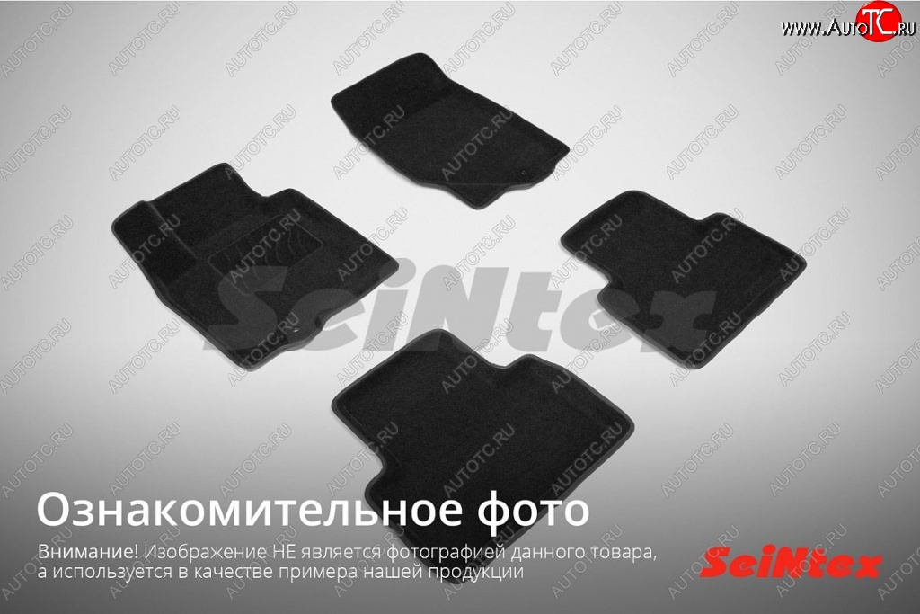 5 699 р. Износостойкие коврики в салон SeiNtex Premium 3D 4 шт. (ворсовые, черные) Volvo XC70 дорестайлинг (2007-2013)  с доставкой в г. Майкоп