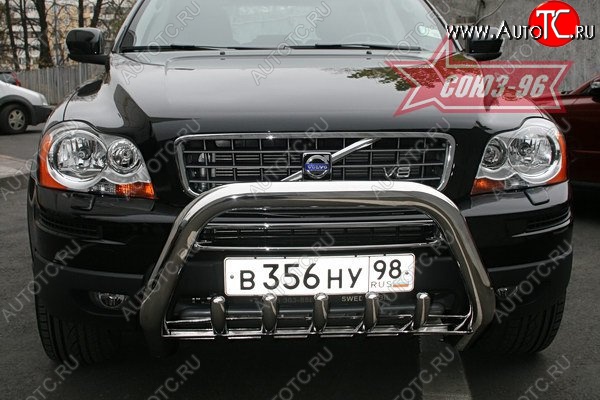 28 169 р. Защита переднего бампера Souz-96 (d76) Volvo XC90 C 1-ый рестайлинг (2006-2009)  с доставкой в г. Майкоп