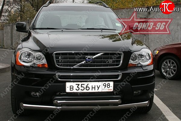 16 379 р. Защита переднего бампера двойная Souz-96 (d76/60) Volvo XC90 C 1-ый рестайлинг (2006-2009)  с доставкой в г. Майкоп