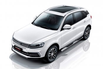 Защита порогов Slitkoff (d76 мм, с проступями) Zotye Coupa  B11F (2019-2021)