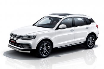 Защита переднего бампера Slitkoff (двойная, d57/57) Zotye Coupa  B11F (2019-2021) (Сталь с полимерным покрытием. Цвет: серебристый)