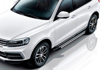 Пороги алюминиевые Slitkoff Zotye Coupa  B11F (2019-2021) (Luxe Black)