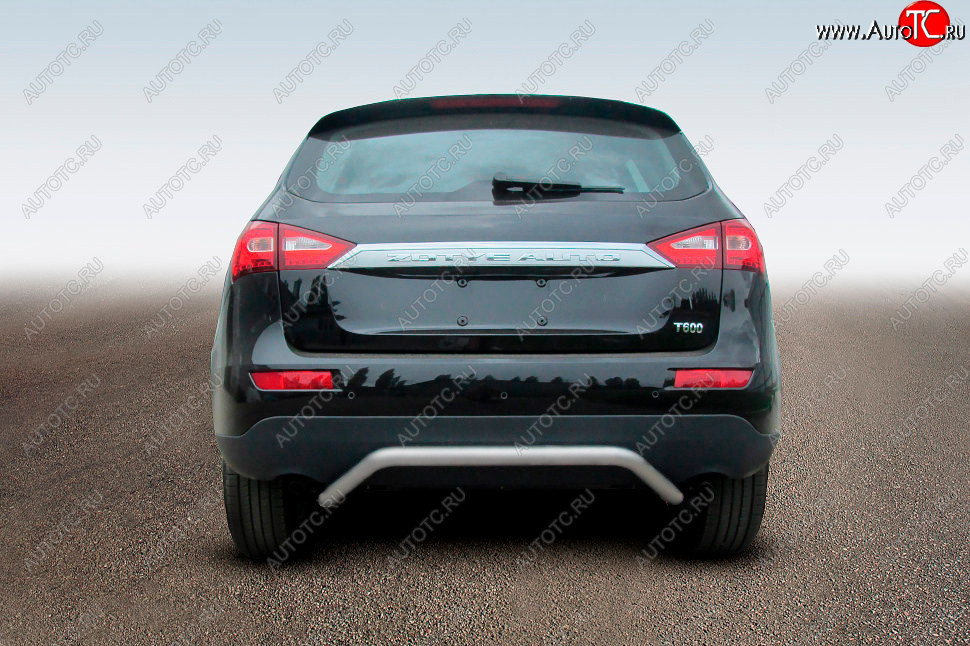 7 999 р. Защита заднего бампера Slitkoff (d57, скоба)  Zotye T600 (2014-2021) (Сталь полимерным покрытием в цвет: серебристый)  с доставкой в г. Майкоп