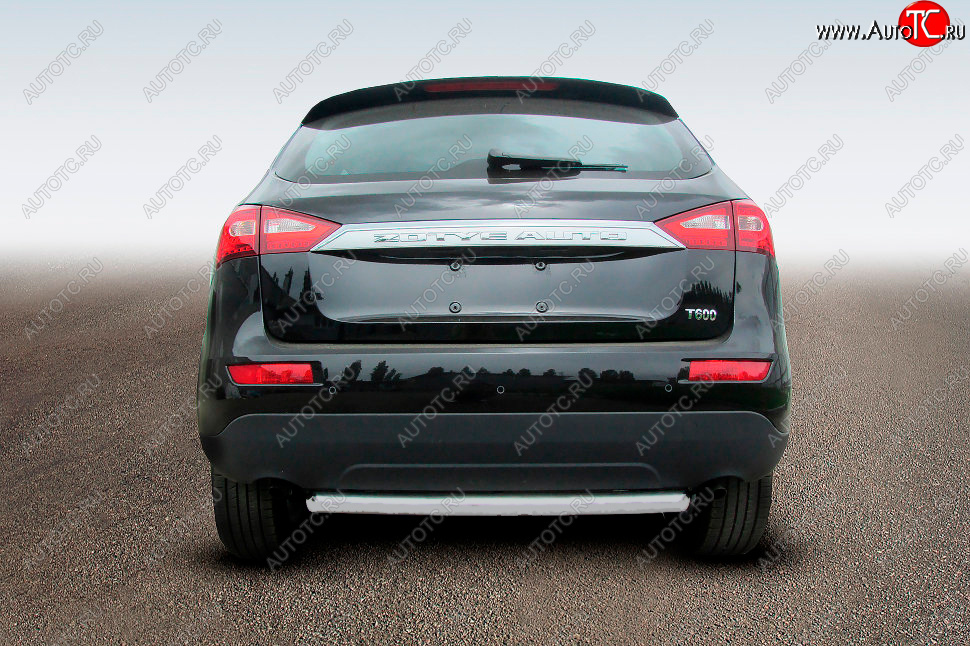 6 949 р. Защита заднего бампера Slitkoff (Ø57 мм, радиусная)  Zotye T600 (2014-2021) (Сталь полимерным покрытием в цвет: серебристый)  с доставкой в г. Майкоп