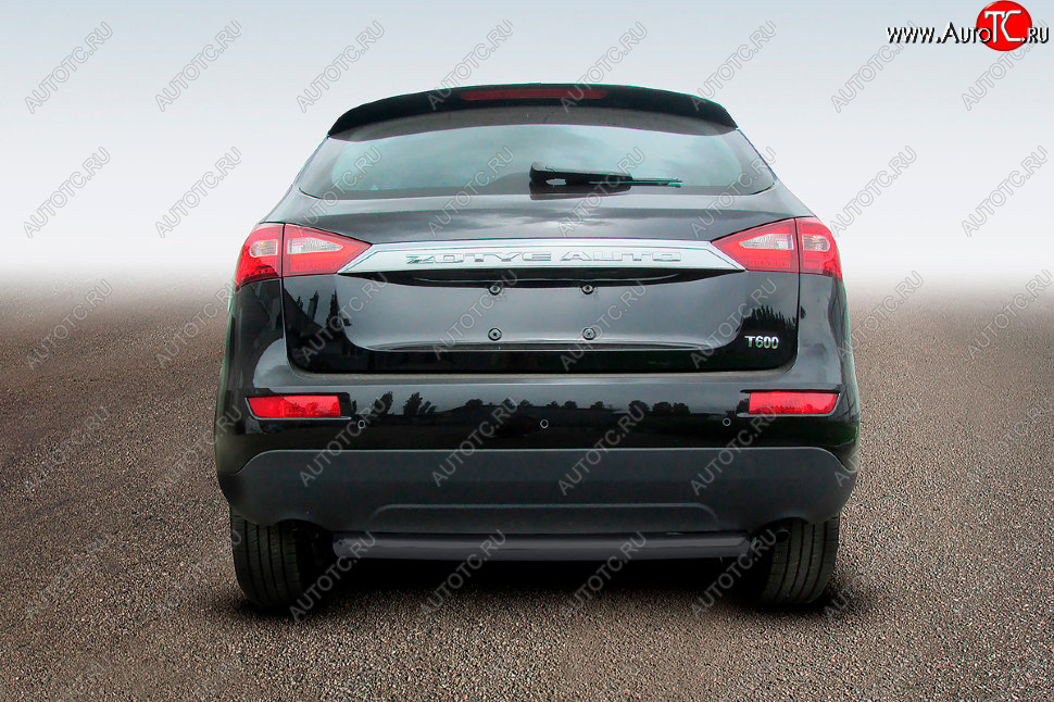 8 899 р. Защита заднего бампера Slitkoff (Ø57 мм, радиусная)  Zotye T600 (2014-2021) (Сталь с полимерным покрытием в цвет: черный )  с доставкой в г. Майкоп